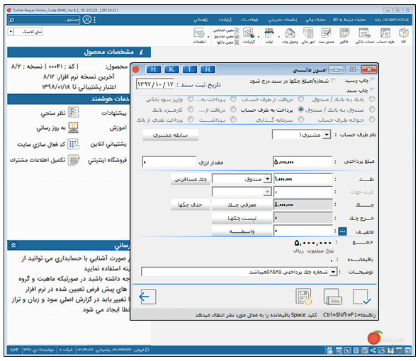 اتصال به حسابداری هلو